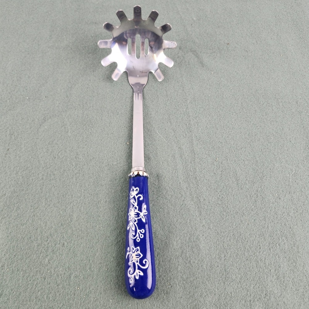 Temptations by Tara Floral Lace Ceramic Stainless Steel Pasta Server Utensil